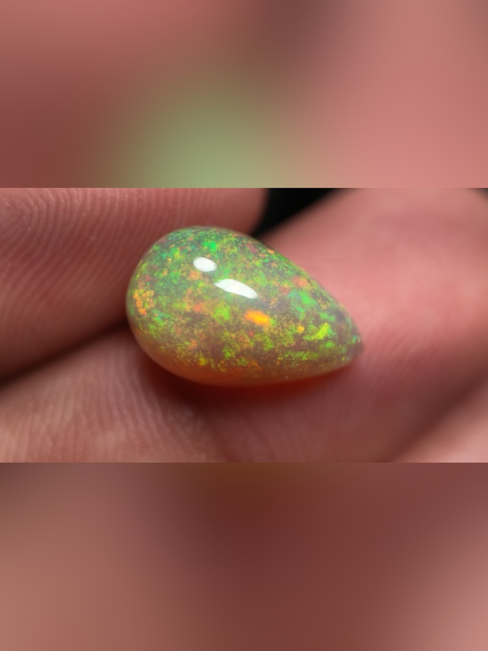 3.5 Ct Natural Ethiopian Welo Opal Pear Cabochon Loose Gemstone